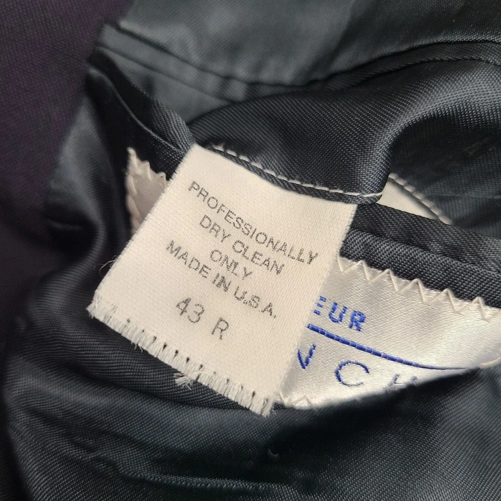 Givenchy Monsieur Navy Blue Sport‎ Coat Blazer Made in USA Sz 43 R